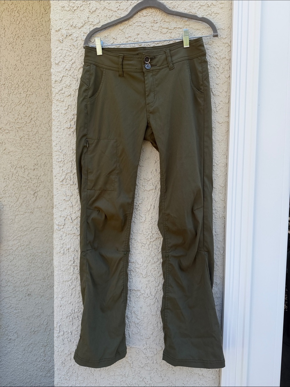 PrAna Women's Halle Army Green Roll up Hiking Pants Size 2 - Picture 2 of 10